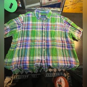 Ralph Lauren plaid button down short sleeve